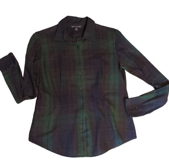 Brooks Brothers Green/Navy Plaid Button Up Long Sleeve Classic Shirt sz 6 small - Picture 6 of 9